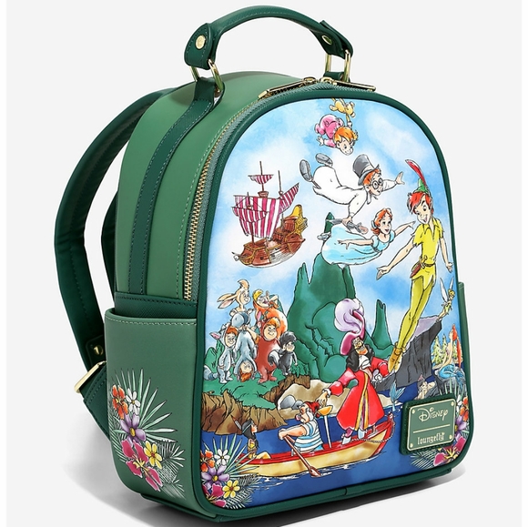 NWT Loungefly Peter Pan Captain Captain Hook mini backpack and wallet set - Picture 10 of 16